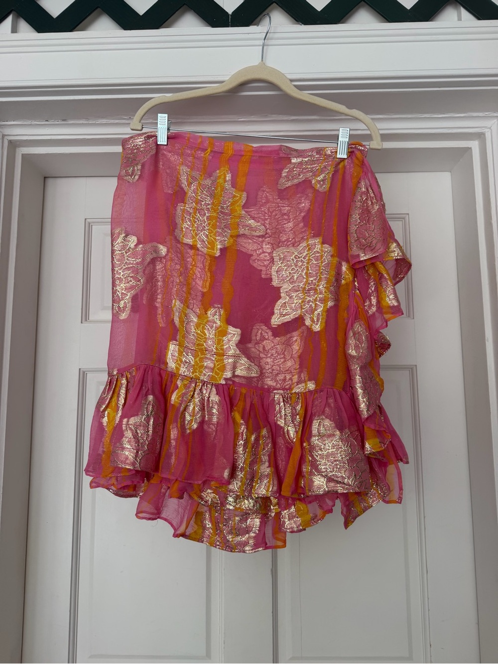 Mini ruffle power Pareo skirt